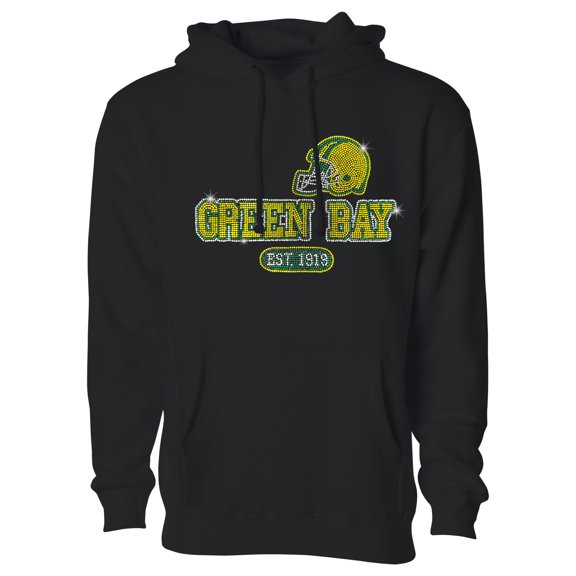 Women's Awesome Football Rhinestone Bling Pull Over Hoodie