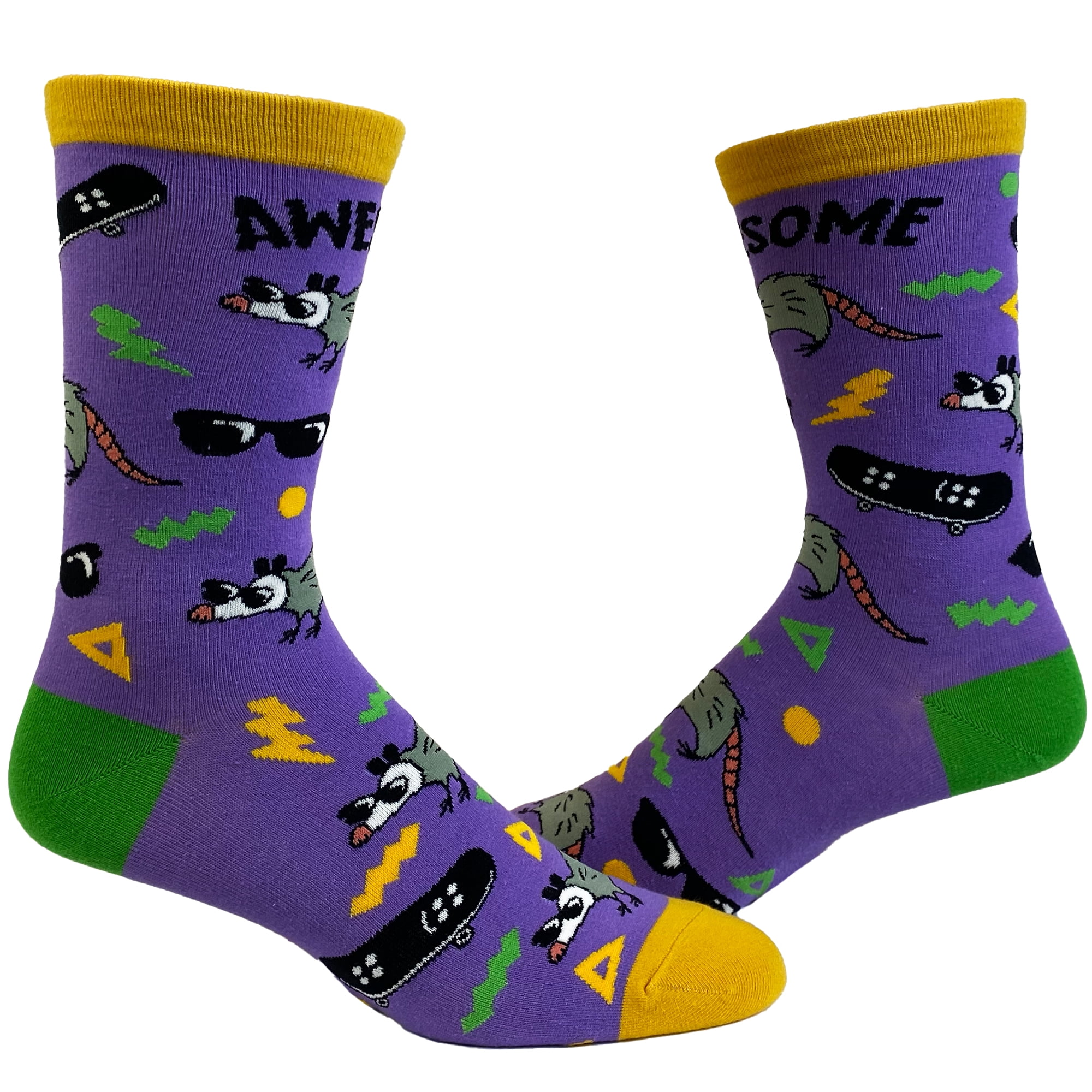 Women's Awesome Oppossum Socks Funny Cool Rad Sunglasses Retro Graphic ...