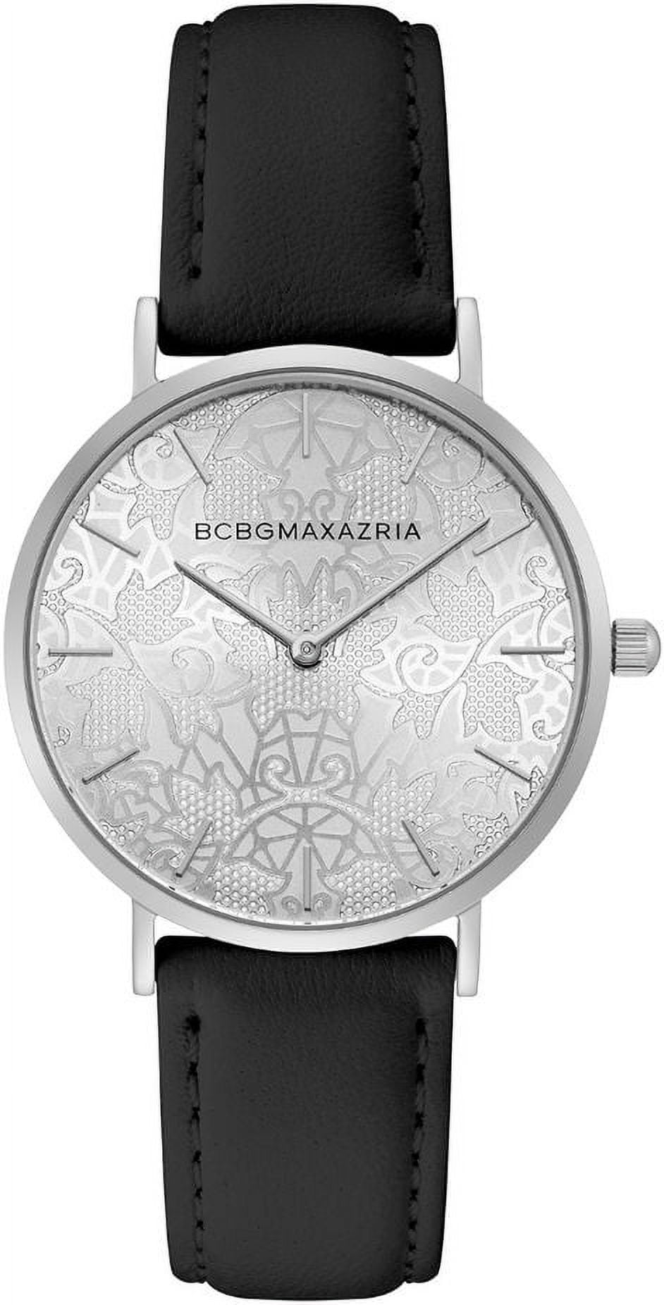 Adrienne Vittadini Black Dial and Grey Snake Print Leather Analog Watch