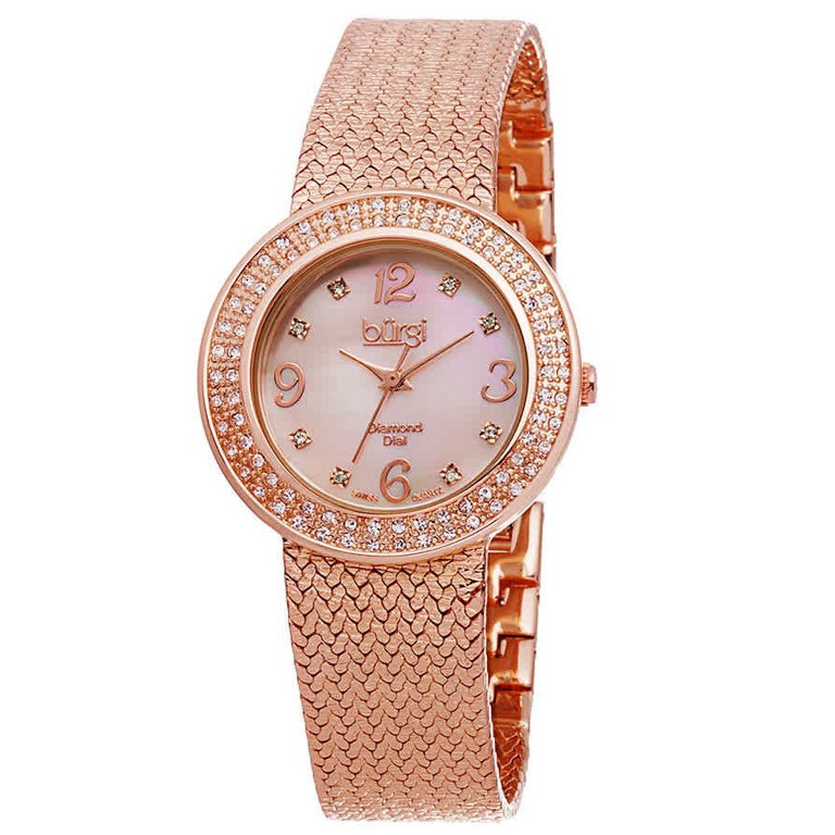 Women\'s Crystal Accented Bracelet Watch Pink /Rose Gold Geneva Womens Crystal Accent Rose Goldtone Bracelet Watch  main image 2