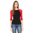 thumbnail image 1 of Women's Baby Rib 3/4 Sleeve Contrast Raglan T-Shirt, 1 of 3