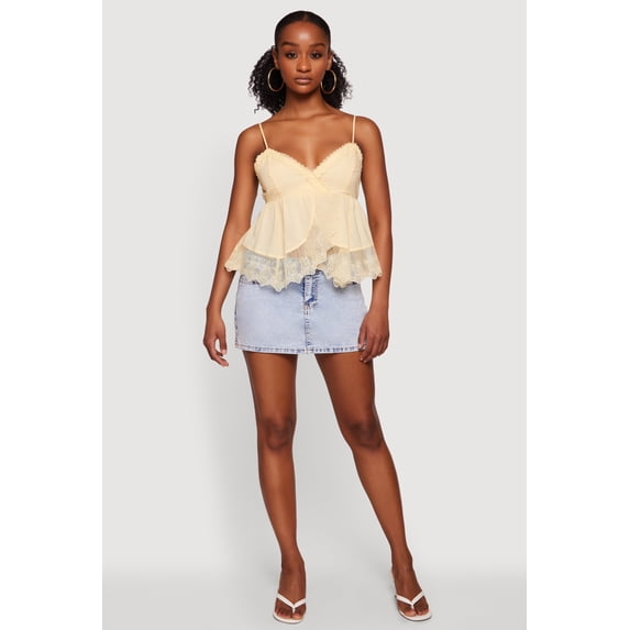 Women's Babydoll Lace Trim Cami