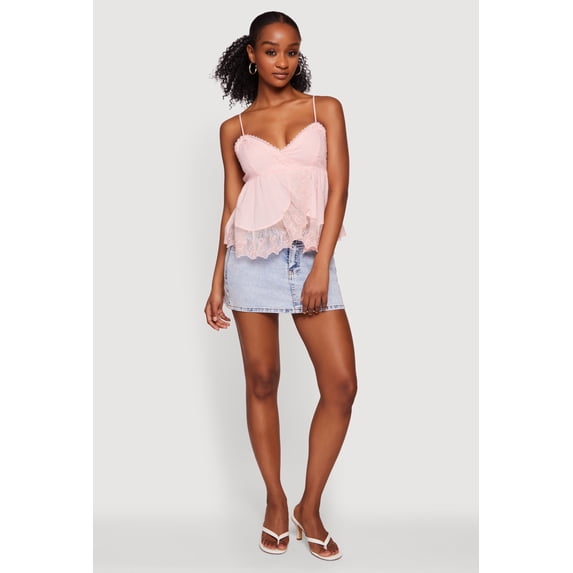 Women's Babydoll Lace Trim Cami