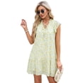 thumbnail image 1 of Women's Babydoll Mini Dress Summer V Neck Flutter Sleeve Boho Floral Flowy Shift Short Dress, 1 of 5