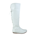 thumbnail image 1 of Women's Back Lace Side Zipper Knee High Casual Flat Heel Boots Shoes ( White, 10), 1 of 5