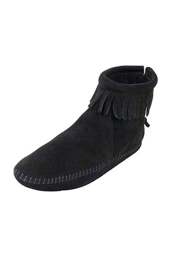 Women's Back Zipper Bootie,Soft Leather Sole Black,11 M US