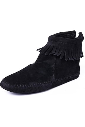 Women's Back Zipper Bootie,Soft Leather Sole Black,7 M US
