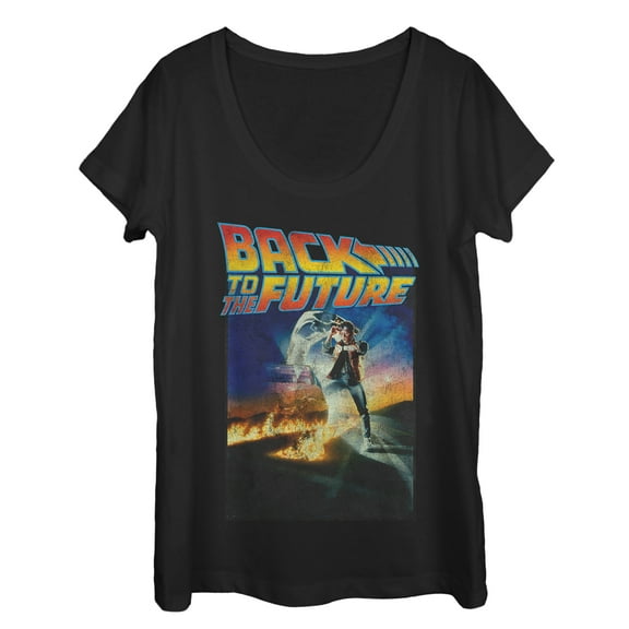 Women's Back to the Future Retro Marty McFly Poster  Scoop Neck Black Medium
