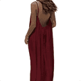 thumbnail image 1 of Women's Backless Cami Dresses Cami Lounge Dress Backless Solid Color Sleeveless House Dress Long Sundress with Back Tie, 1 of 6