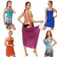 thumbnail image 1 of Women's Backless Floral Printed Beach Dress Bikini Cover Up Chemise Sundress for Summer, 1 of 9