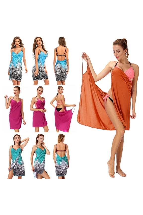 Women's Backless Halter Sleeveless Dress Summer Club Party Holiday Beach Dresses Vintage Floral Pattern