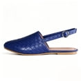 thumbnail image 1 of Women's Backless Mules - Slip-On Low-Heel Sandals with Closed Pointed Toe & Buckle Strap, 1 of 6