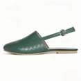 thumbnail image 1 of Women's Backless Mules - Slip-On Low-Heel Sandals with Closed Pointed Toe & Buckle Strap, 1 of 6