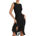 thumbnail image 1 of Women's Backless Pleated Midi Dress - Round Neck Sleeveless, Polyester, Party/Casual - S-L Sizes, 1 of 6