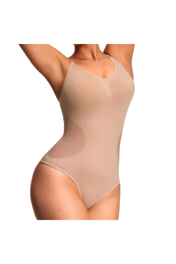 Women's Backless Shapewear Bodysuit Tummy Control Thong Seamless Body Shaper Sleeveless Compression Tanks Tops