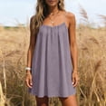 thumbnail image 1 of Women's Backless Spaghetti Strap Cami Midi Dress Light Purple S, 1 of 9