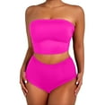 thumbnail image 1 of Women's Backless Strap Swimsuit with Removable Chest Pads and High Cut Legs - Solid Color Summer Bathing Suit, 1 of 4