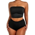 thumbnail image 1 of Women's Backless Strap Swimsuit with Removable Chest Pads and High Cut Legs - Solid Color Summer Bathing Suit, 1 of 3
