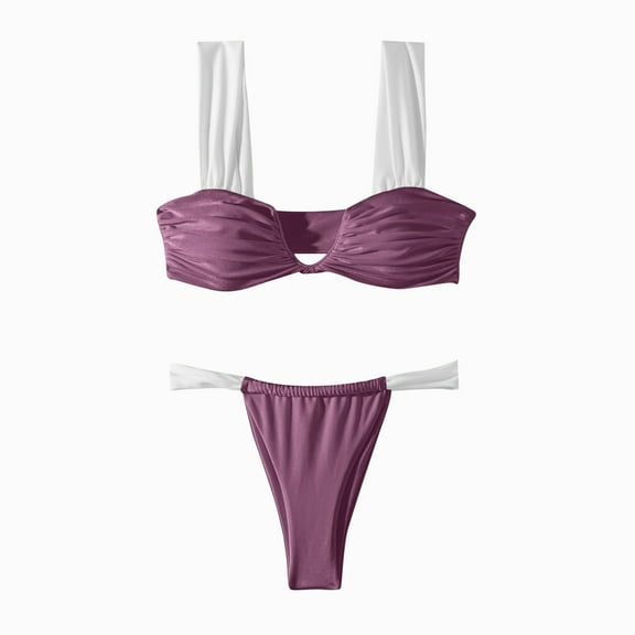 Women's Backless Two Piece Bikini - Three Point Lacing Swimwear - Polyester/Spandex Blend - S-XL Sizes for Beach/Pool Parties