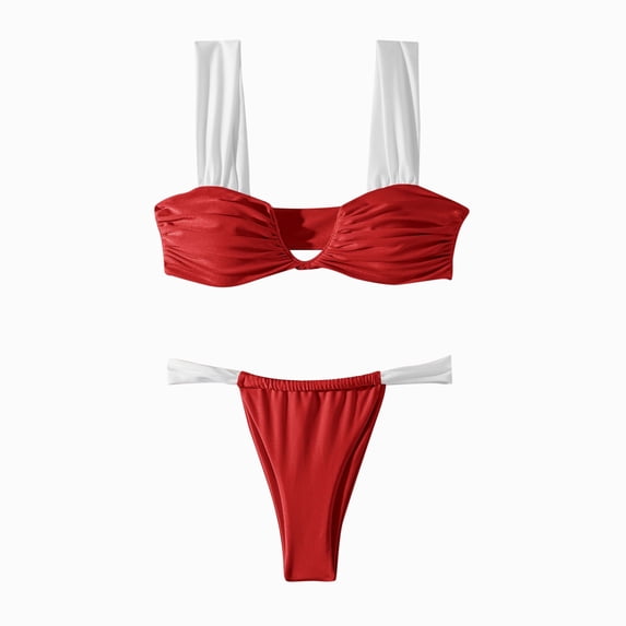 Women's Backless Two Piece Bikini - Three Point Lacing Swimwear - Polyester/Spandex Blend - S-XL Sizes for Beach/Pool Parties