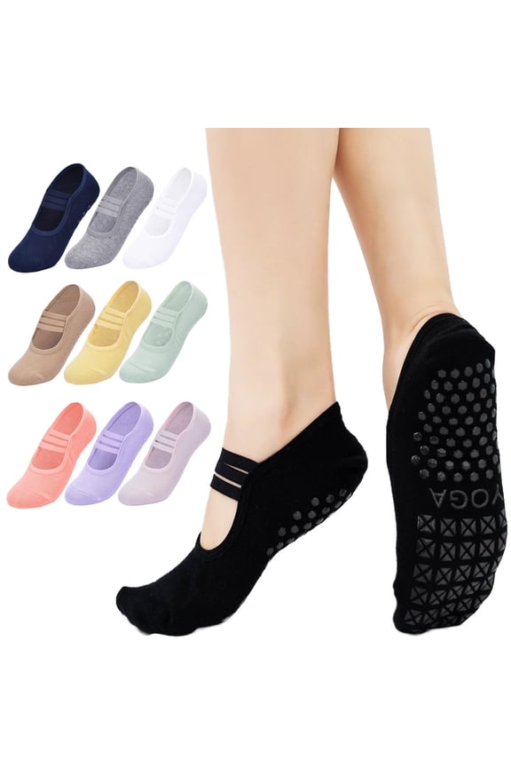 Women's Backless Yoga Socks With Silicone Grips Non Slip Pilates Socks Breathable Cotton Sporty Strap Dance Ballet Fitness Studio Socks For Gym Workout Home Exercise(Gray)