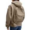 thumbnail image 1 of Women's Backpack Integration Zip Up Hoodie Sweatshirt Jacket, Loose Fit Casual Hooded Outerwear, Travel Friendly Functional Hoodie Sweatshirt, 1 of 8