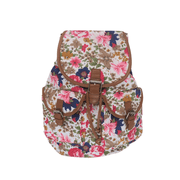 Womens Backpack Rose Floral Rucksack Drawstring Bag
