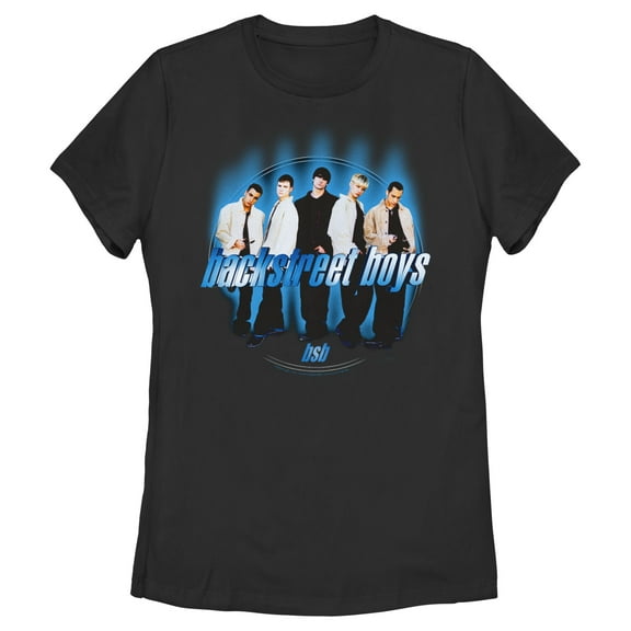 Women's Backstreet Boys Blue Glowing Circle  Graphic T-Shirt