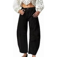 thumbnail image 1 of Women's Baggy Boyfriend Jeans Vintage Wide Leg Mid Rise Barrel Denim Ankle Pants, 1 of 10