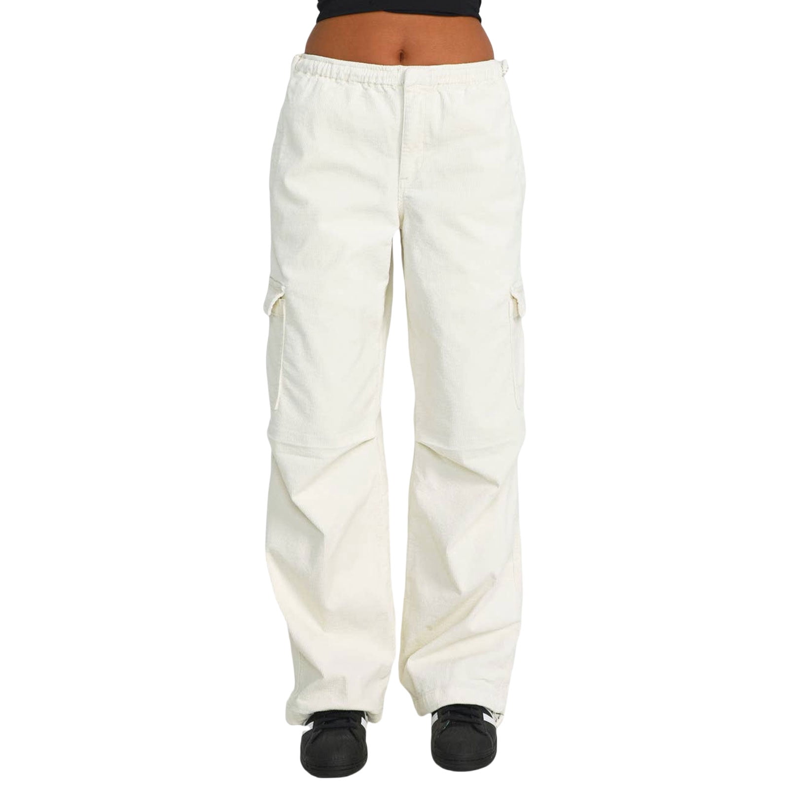 Women's Baggy Corduroy Cargo Pants Hiking Workout Straight Wide Leg