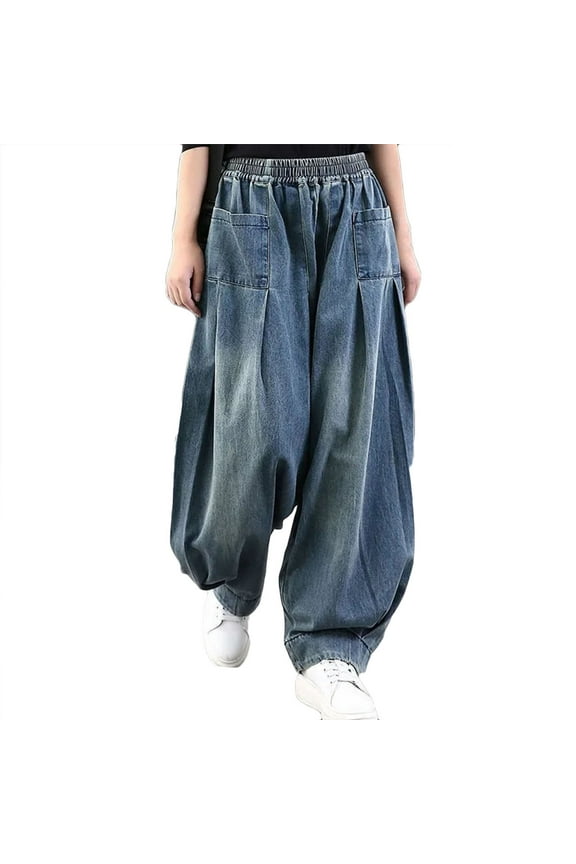 Women's Baggy Jeans Y2K Fall High Waisted Straight Leg Denim Pants