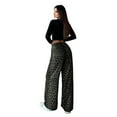 thumbnail image 1 of Women's Baggy Leopard Jeans Mid Rise Animal Print  Wide Leg Trousers Elastic Waist Cargo Pants with Pockets, 1 of 6