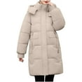 thumbnail image 1 of Women's Baggy Puffer Jacket, Warm Quilted Padded Down Coats Thick Insulated Winter Outerwear with Detachable Hood, 1 of 5