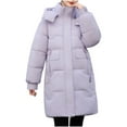 thumbnail image 1 of Women's Baggy Puffer Jacket, Warm Quilted Padded Down Coats Thick Insulated Winter Outerwear with Detachable Hood, 1 of 5