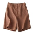 thumbnail image 1 of Women's Baggy Shorts Elastic Breathable Loose Linen Pants Loose High Waisted Short with Pockets M-3XL, 1 of 3
