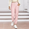 thumbnail image 1 of Women's Baggy Sweatpants Drawstring Elastic Waist Sleep Pants Fall Soft Comfy Loungewear with Pockets New Womens Hiking Pants with Pockets Pinky M, 1 of 7
