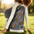 thumbnail image 1 of Women's Baggy Wide Leg Jeans High Waist Vintage Denim Pants with Floral Embroidery Casual Streetwear for Daily Blue XL, 1 of 9