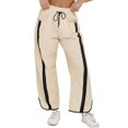thumbnail image 1 of Women's Baggy Wide Leg Pants Casual Drawstring Elastic Waisted Contrast Color Workout Y2K Track Pants, 1 of 5
