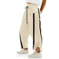 thumbnail image 1 of Women's Baggy Wide Leg Pants Casual Drawstring Elastic Waisted Contrast Color Workout Y2K Track Pants, 1 of 6
