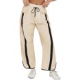 thumbnail image 1 of Women's Baggy Wide Leg Pants Casual Drawstring Elastic Waisted Contrast Color Workout Y2K Track Pants, 1 of 5