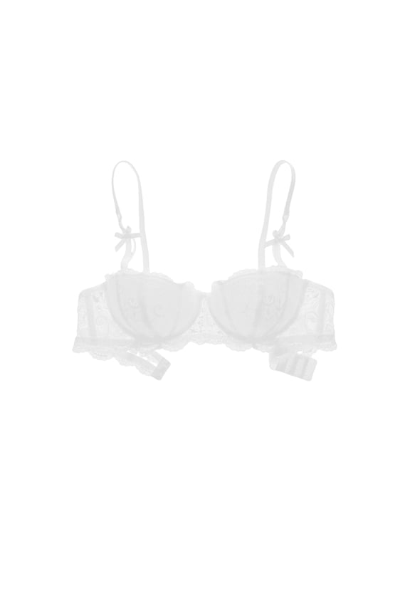 Women's Balconette Bra Cup Padded Push Up Bra Lingerie Underwire Lace Underwire Bra Shelf Bra Brassiere Gifts