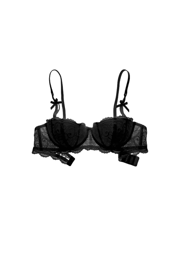 Women's Balconette Bra Cup Padded Push Up Bra Lingerie Underwire Lace Underwire Bra Shelf Bra Brassiere Gifts