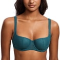 thumbnail image 1 of Women's Balconette Bra Lightly Padded Plus Size Sexy Mesh Demi Underwire Bras, 1 of 4