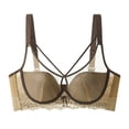 thumbnail image 1 of Women's Balconette Bra with Push Up Sexy Lace Demi Half Cup Bra Underwired Ultra Thin Low Cut Mesh Bras, 1 of 4