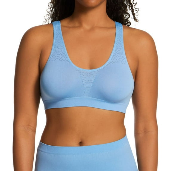 Women's Bali 103J Comfort Revolution Microfiber Crop Bra (Blue Sky Ahead L)