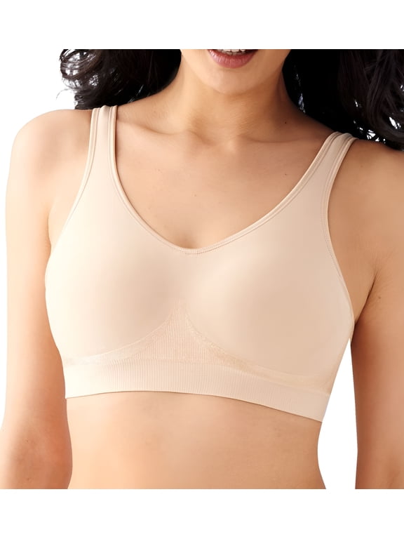 Comfort Revolution Women's Pullover Bra - Seamless Microfiber Bralette Light Beige 2XL
