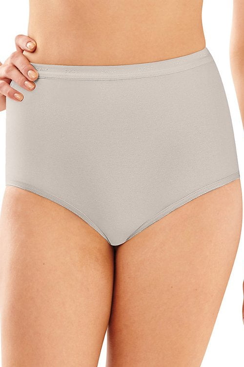 Women's Bali 2324 Full-Cut-Fit Stretch Cotton Brief Panty (Grey Sky Heather 6)