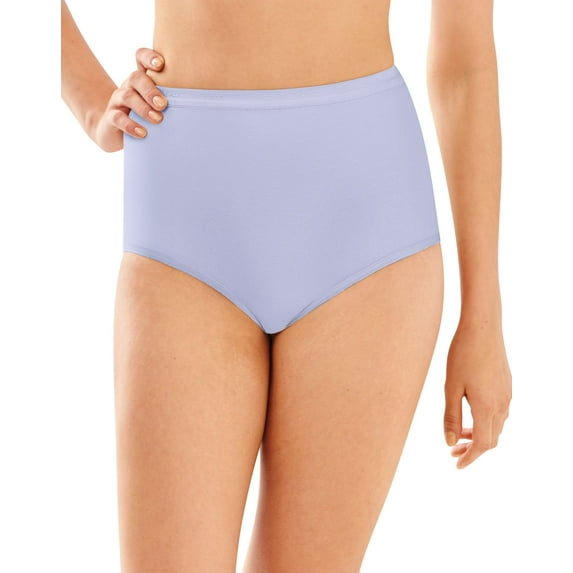 Women's Bali 2324 Full-Cut-Fit Stretch Cotton Brief Panty (Lavender Moon 6)