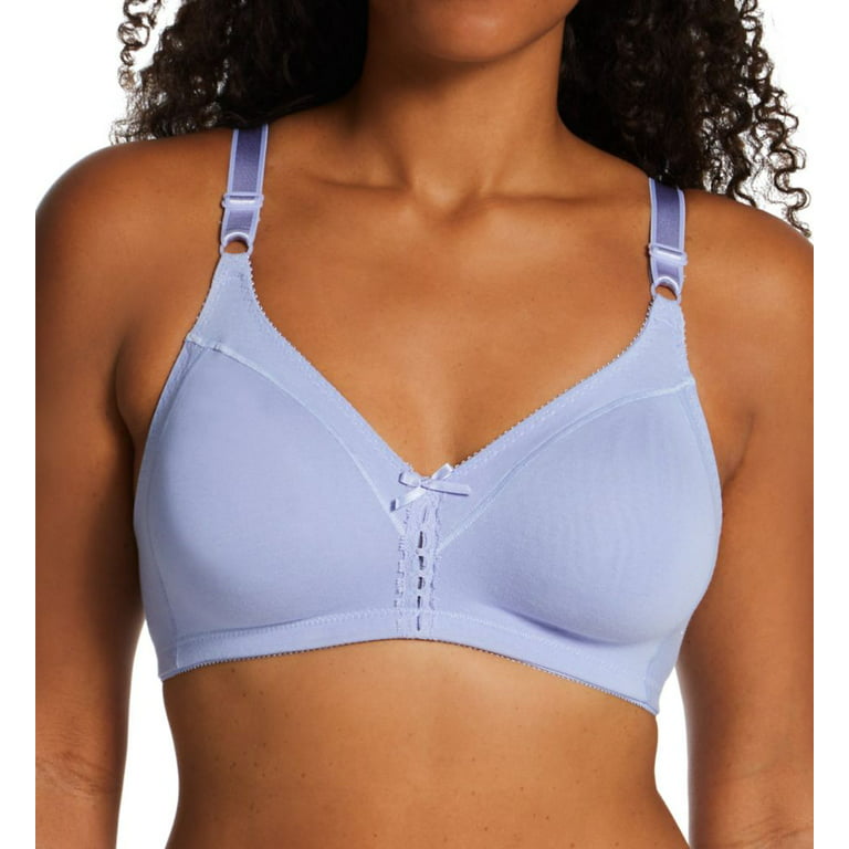 Women's Bali 3036 Double Support Cool Comfort Cotton Wirefree Bra (Winter  Lake 38D)