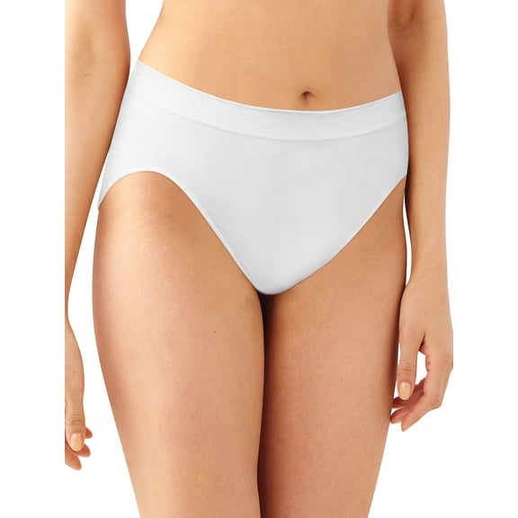 Women's Bali 303J Comfort Revolution Microfiber Hi-Cut Panty (White 8/9)